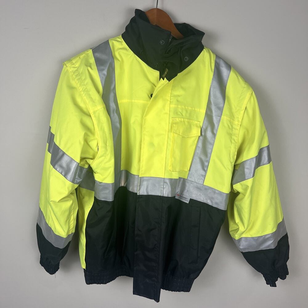 OccuNomix LUX-TJBJ-B Class 3‎ Premium 4-In-1 Black Bottom Bomber Jacket Yellow